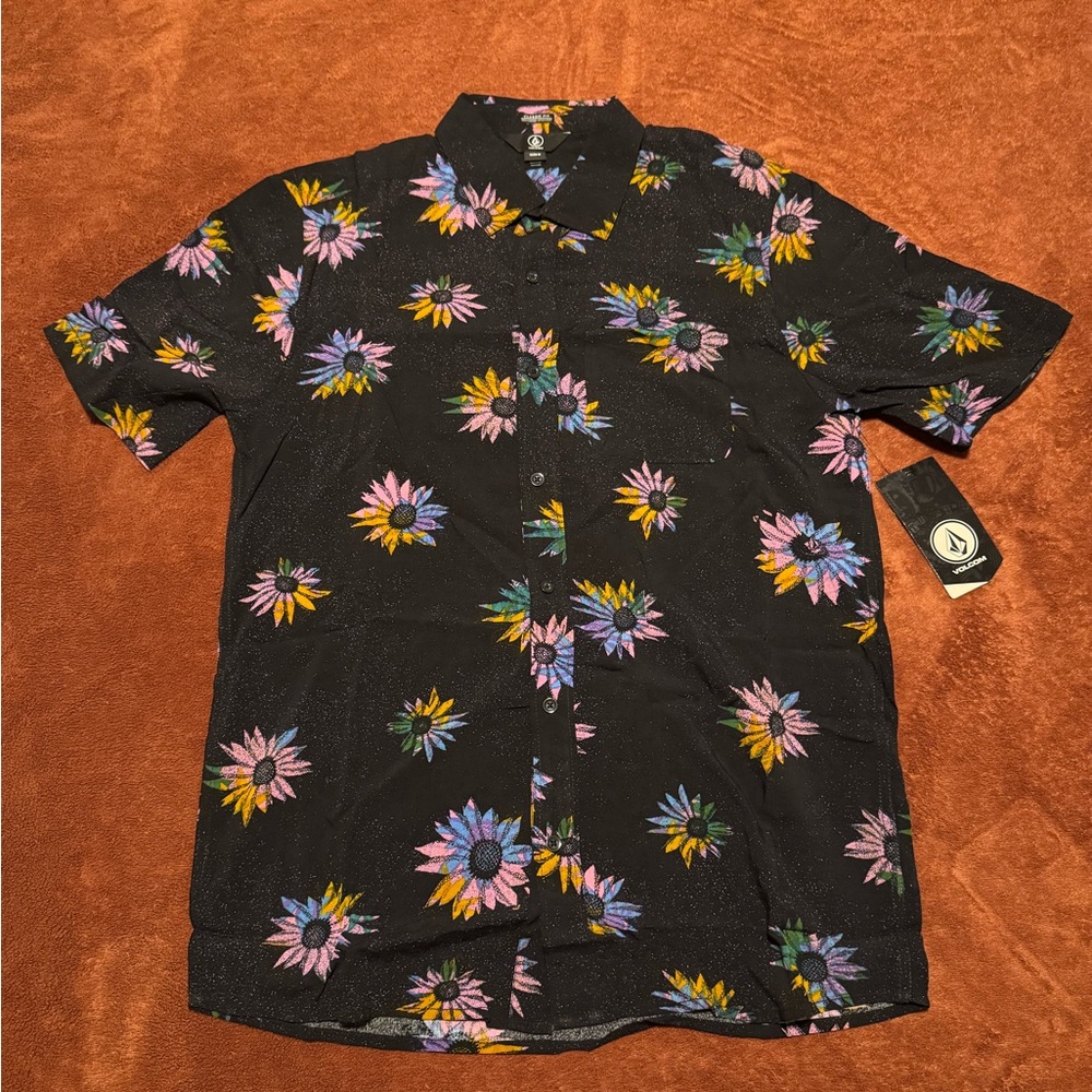 Volcom Black Multicolor Floral Men's Shirt